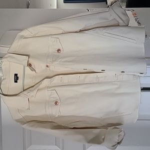 Express ivory colored denim jacket